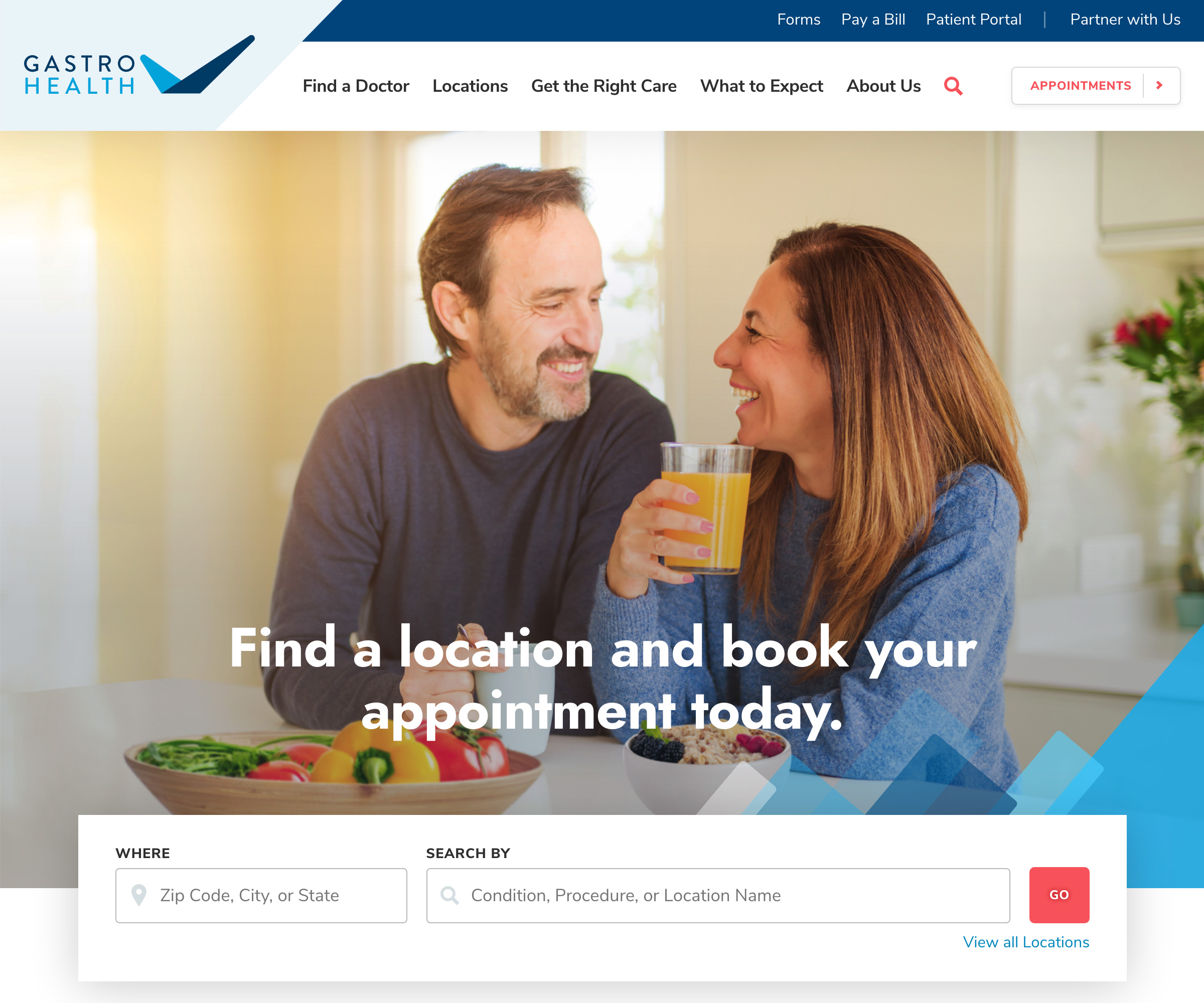 Image of the Gastro Health home page